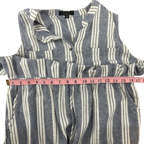 Kelly Renee Striped‎ Romper Drawstring Waist Sleeveless Casual XL - Picture 7 of 7